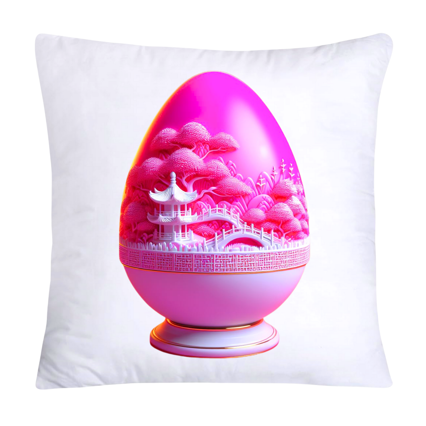18x18 Pink and White Willow Egg Vintage Inspired-1002