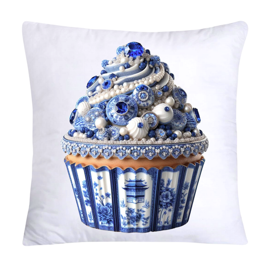 Blue Willow 18x18 Chinoiserie Cupcake Throw Pillow Covers-5001
