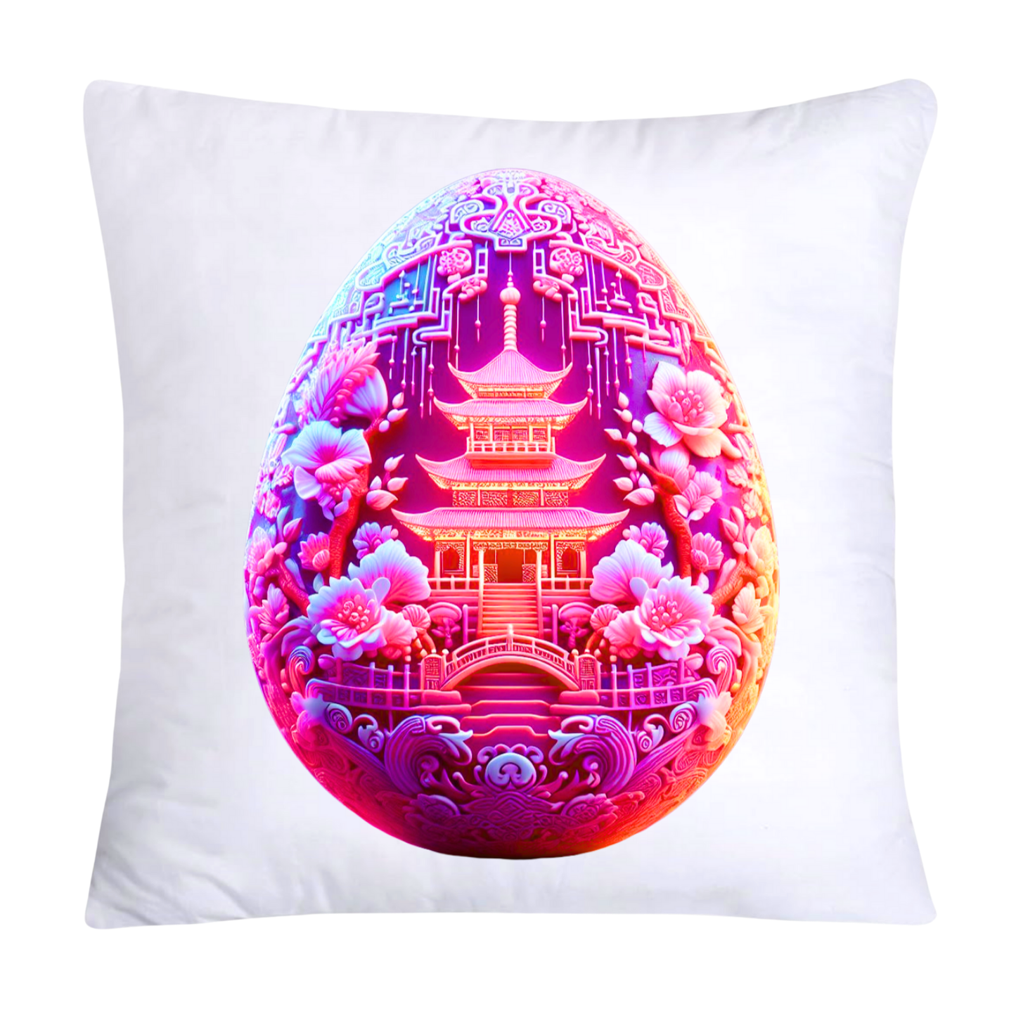 Pink and White Willow Egg Vintage Inspired- 1464