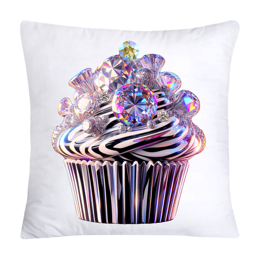 Cupcake Pillow Covers-Handblown Glass Inspired Art Images 18x18-1199