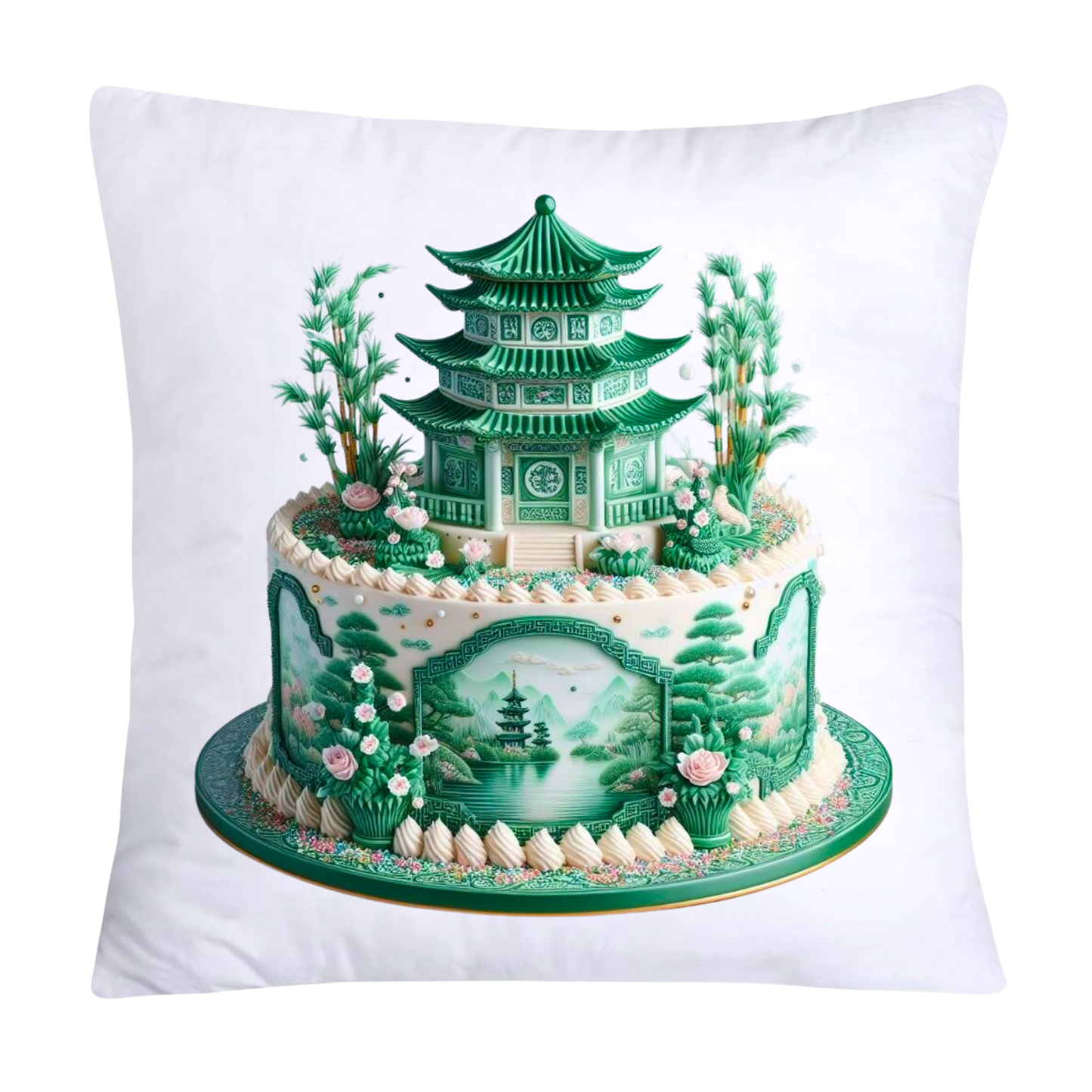 Green Willow Stunning Cake Throw Pillow Covers-6088