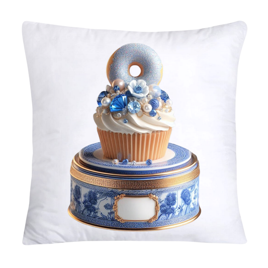 Blue Willow Chinoiserie Cupcake Throw Pillow Covers 18X18-3498
