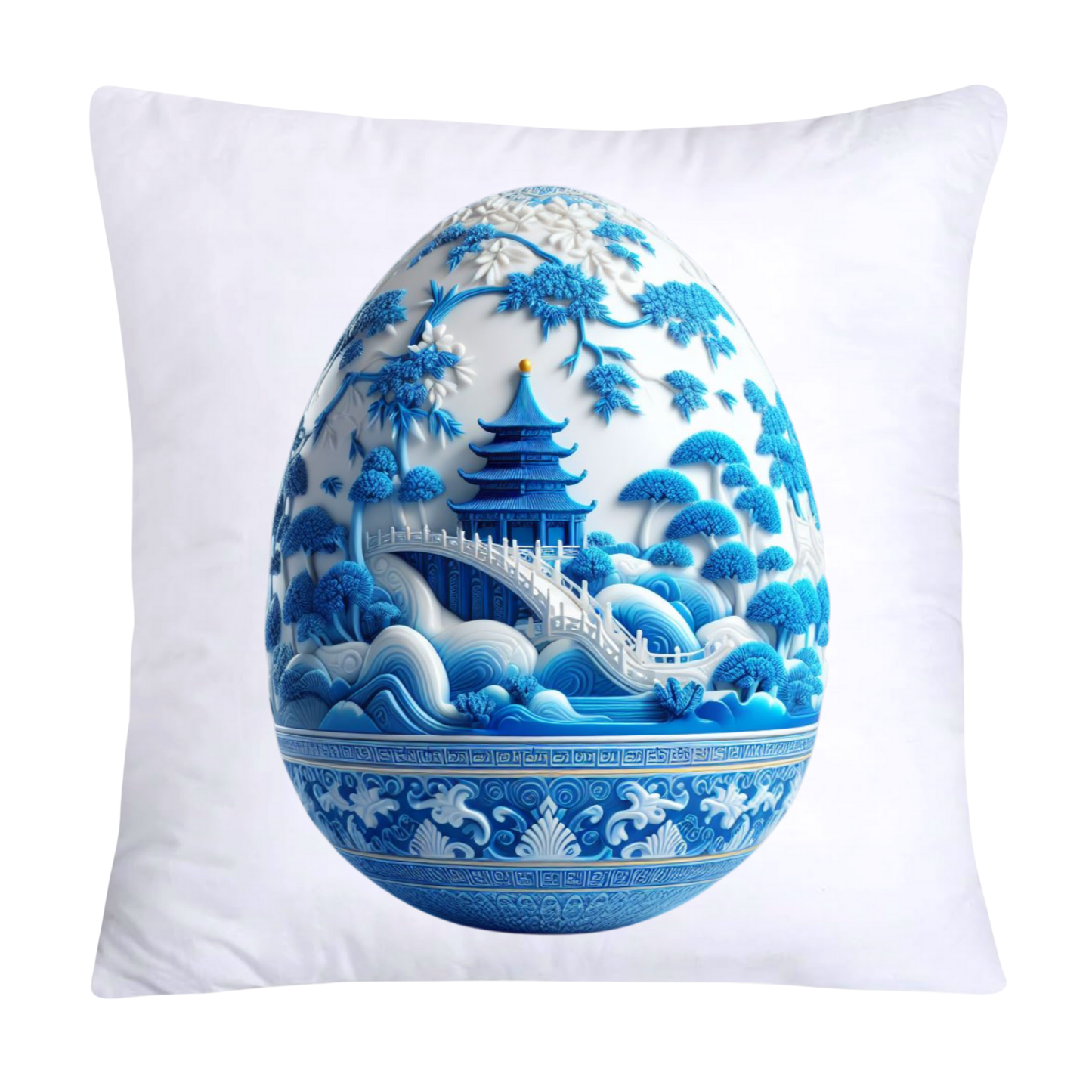 Blue Willow 18x18 Chinoiserie Egg Pillow Covers-1008
