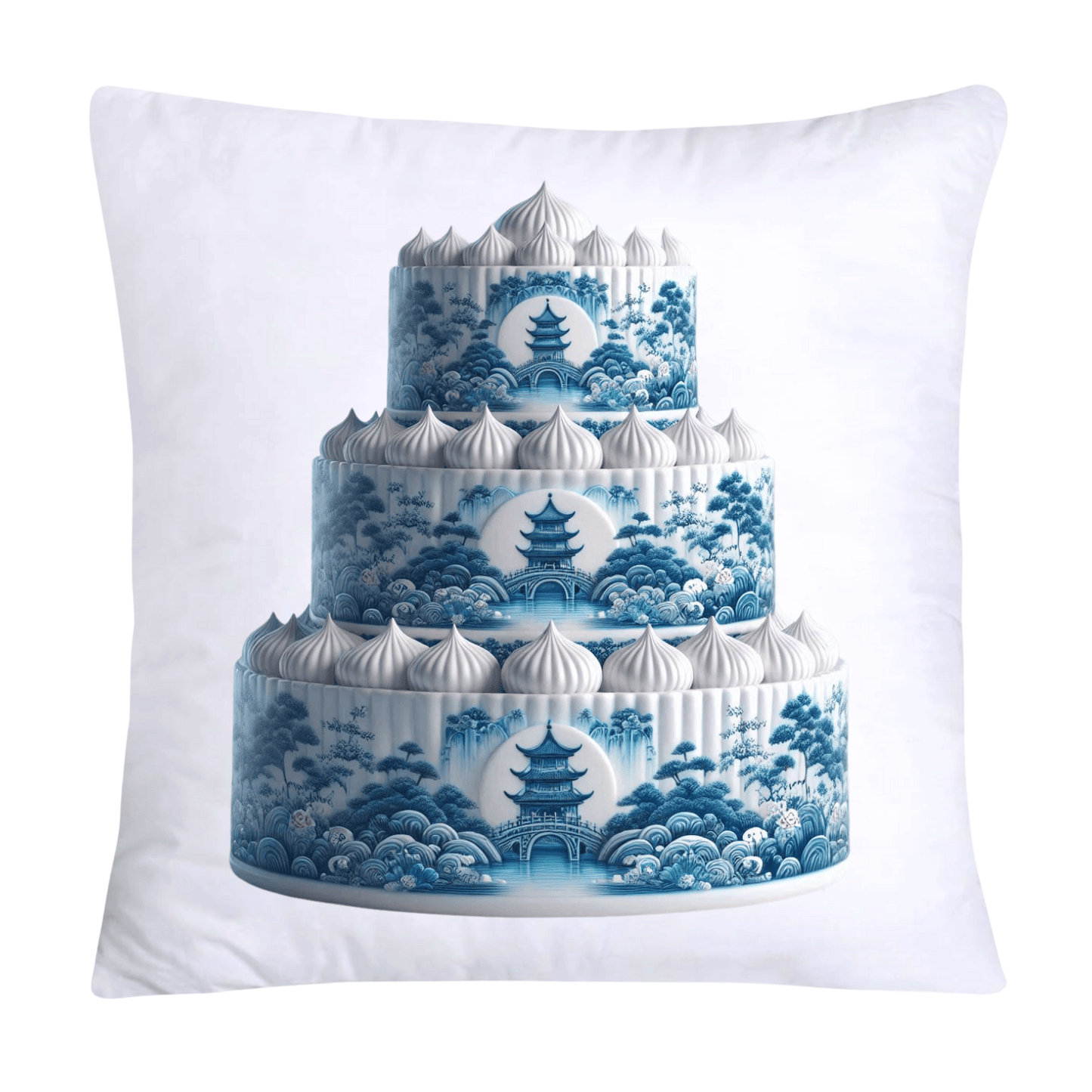 Blue Willow Sweet Cake 18x18 Pillow Covers-4870