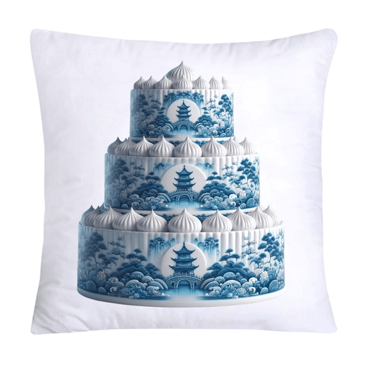 Blue Willow Sweet Cake 18x18 Pillow Covers-4870