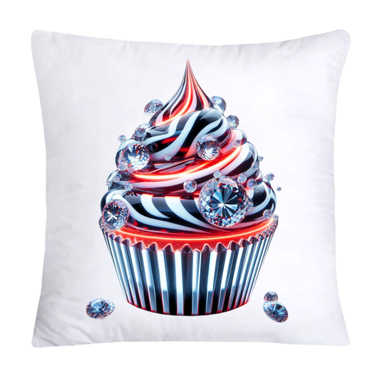Cupcake Pillow Covers-Handblown Glass Inspired Art Images 18x18-1150