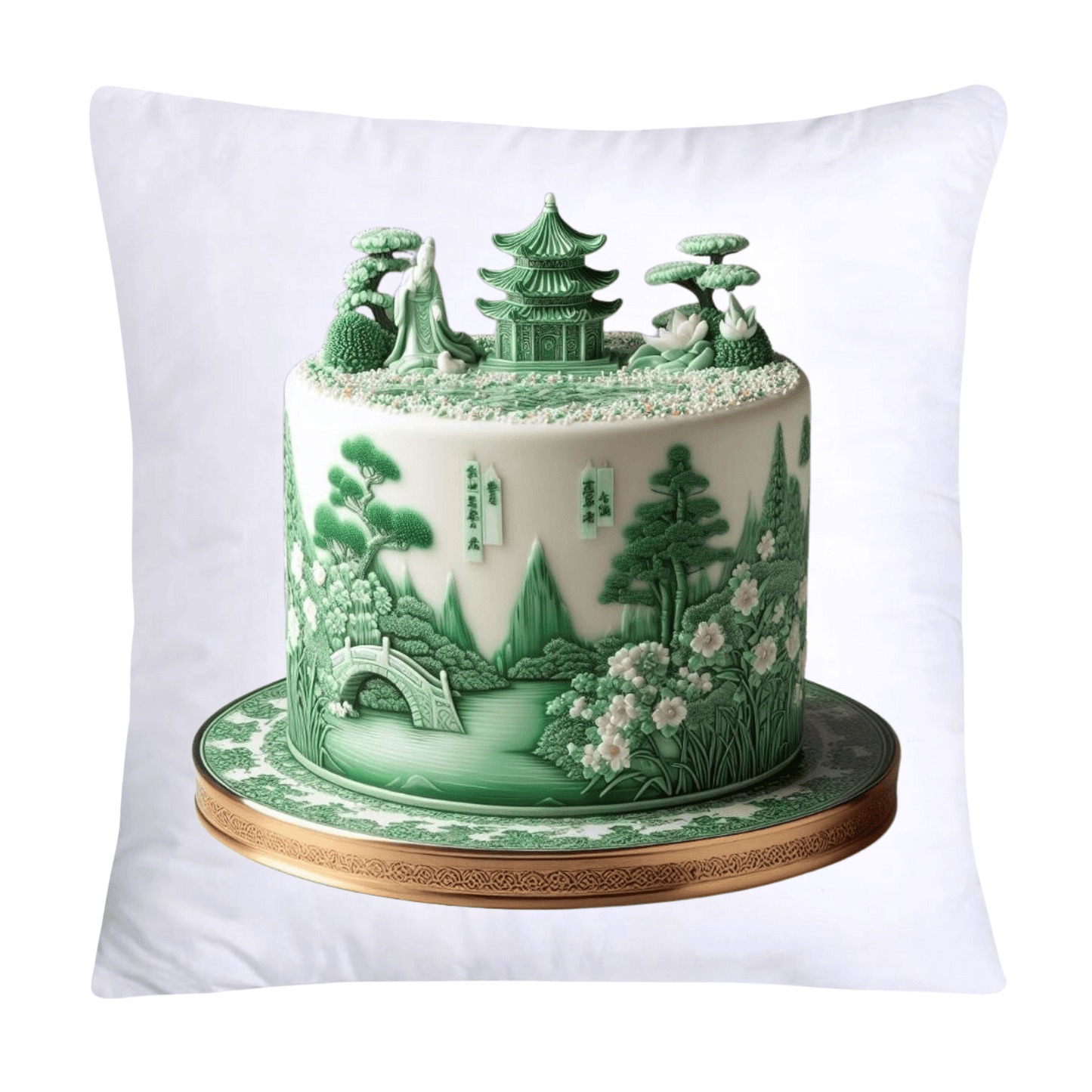 Green Willow Stunning Cake Throw Pillow Covers-6089