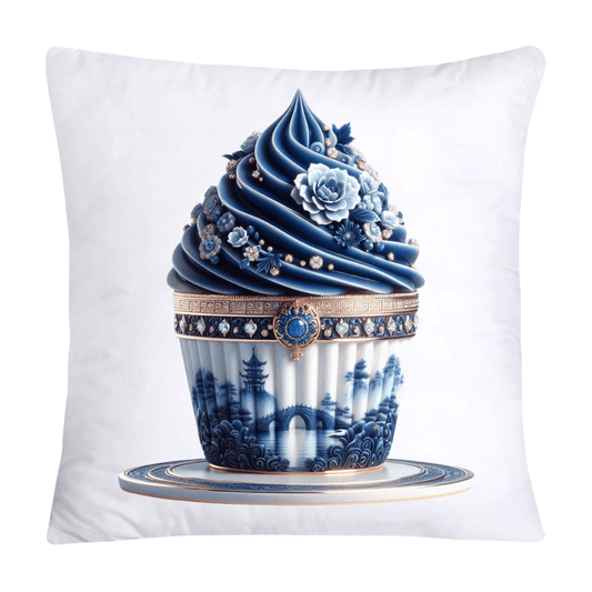 Blue Willow Chinoiserie Cupcake Throw Pillow Covers 18X18-224