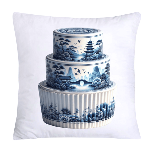Blue Willow Sweet Cake 18x18 Pillow Covers-4869