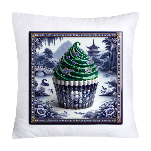 Blue Willow Chinoiserie Cupcake Throw Pillow Covers 18X18-2521