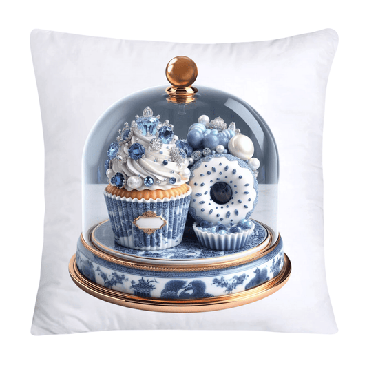 Blue Willow Chinoiserie Cupcake Throw Pillow Covers 18X18-3514