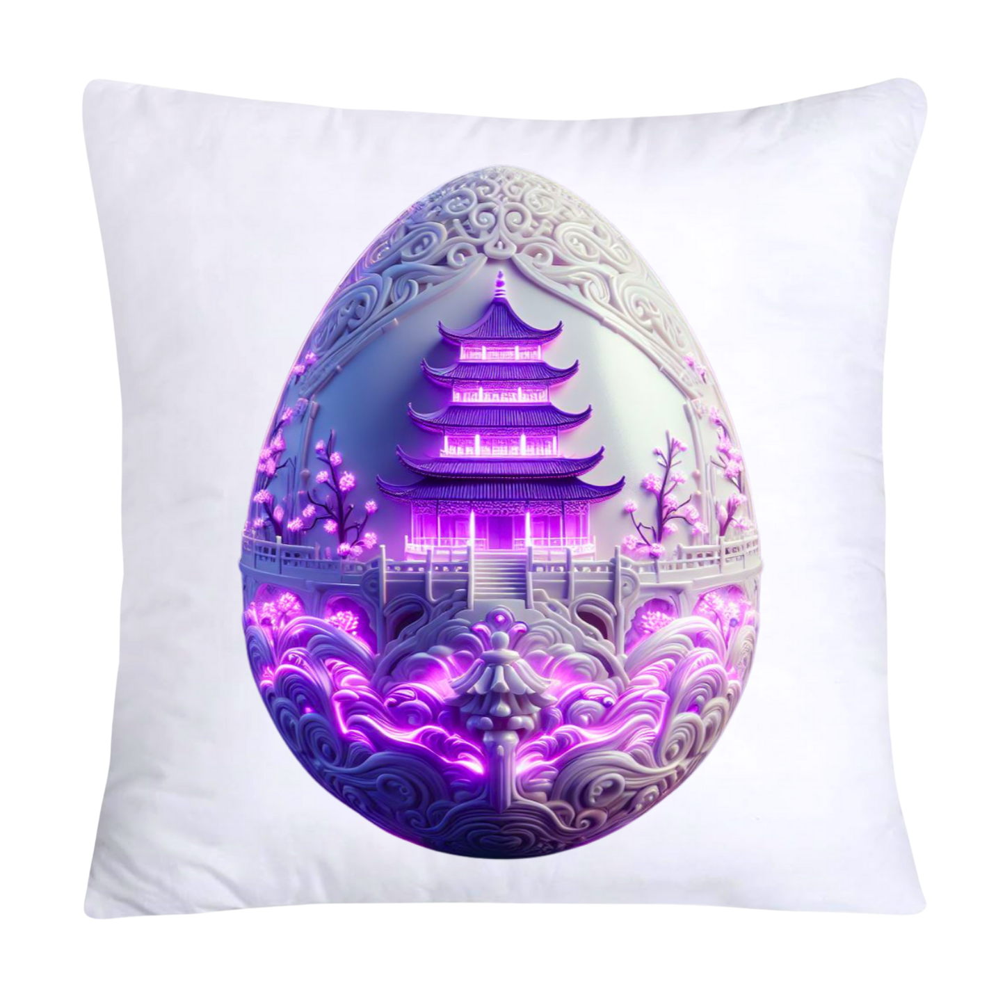Purple Willow Egg Chinoiserie Throw Pillow Covers 18x18-897
