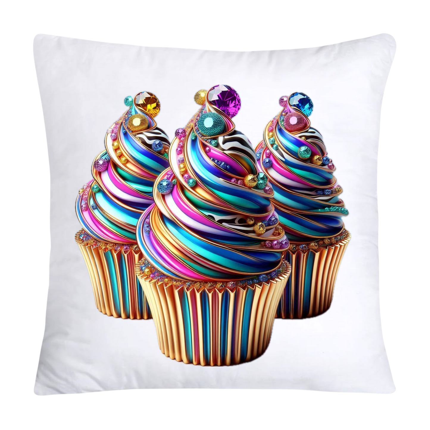 Wild Animal Print Cupcake Throw Pillow Covers 18X18-424