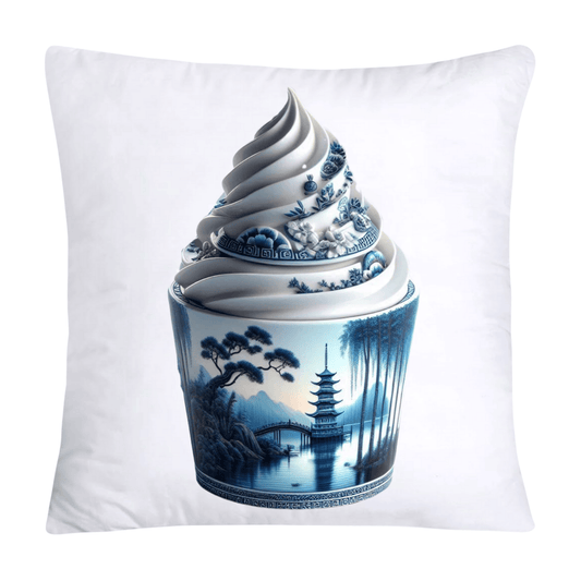 Blue Willow Chinoiserie Cupcake Throw Pillow Covers 18X18-225