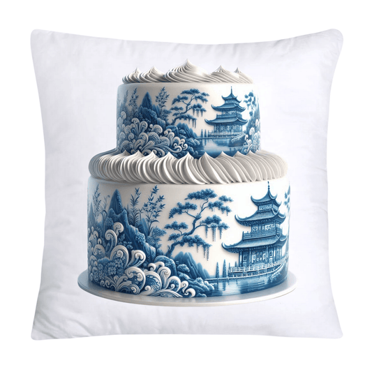 Blue Willow Sweet Cake 18x18 Pillow Covers-4883