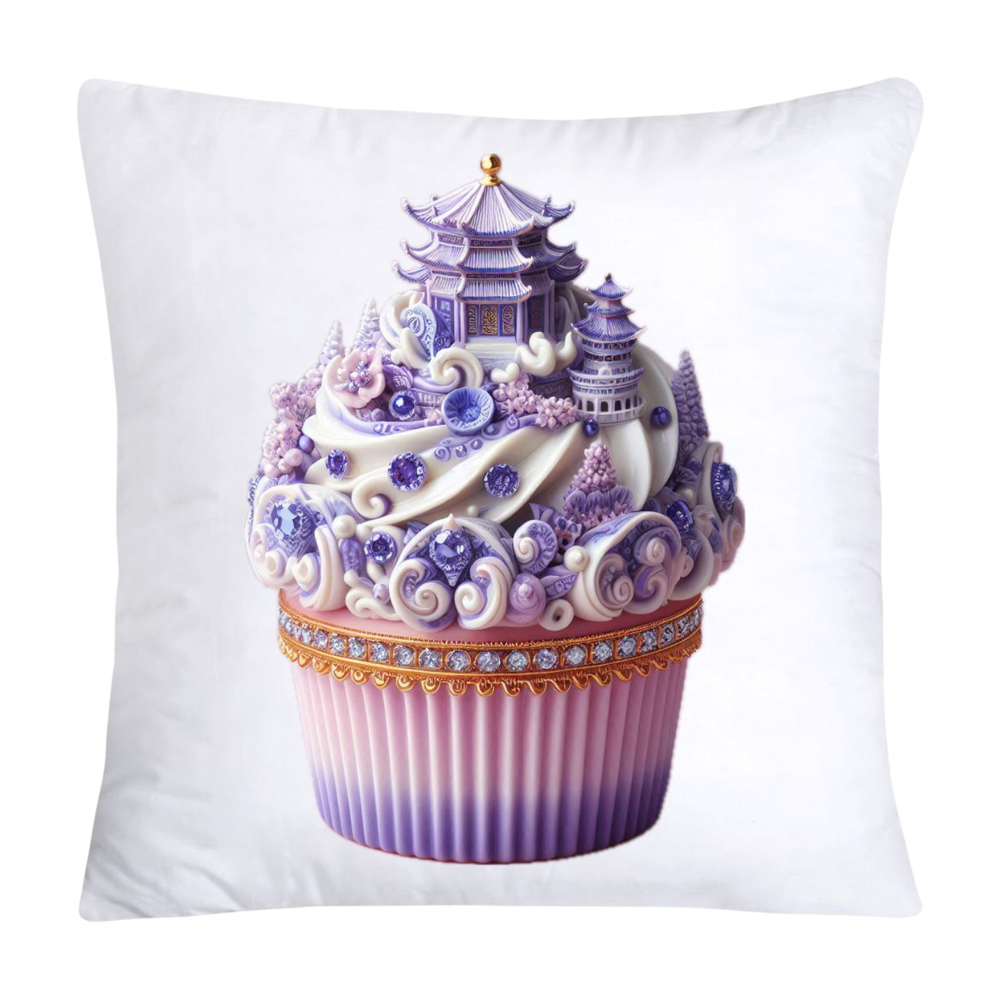 18x18 Purple Willow Whimsical Cupcake Pillow Covers-508