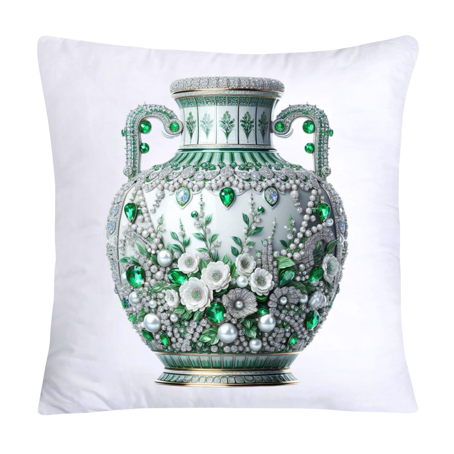 Green Willow Vase Classic Flare Throw Pillow Covers-2472