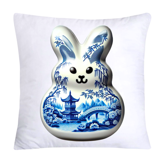 Blue Willow Easter Bunny/Peeps Pillow Covers-18x18-5349