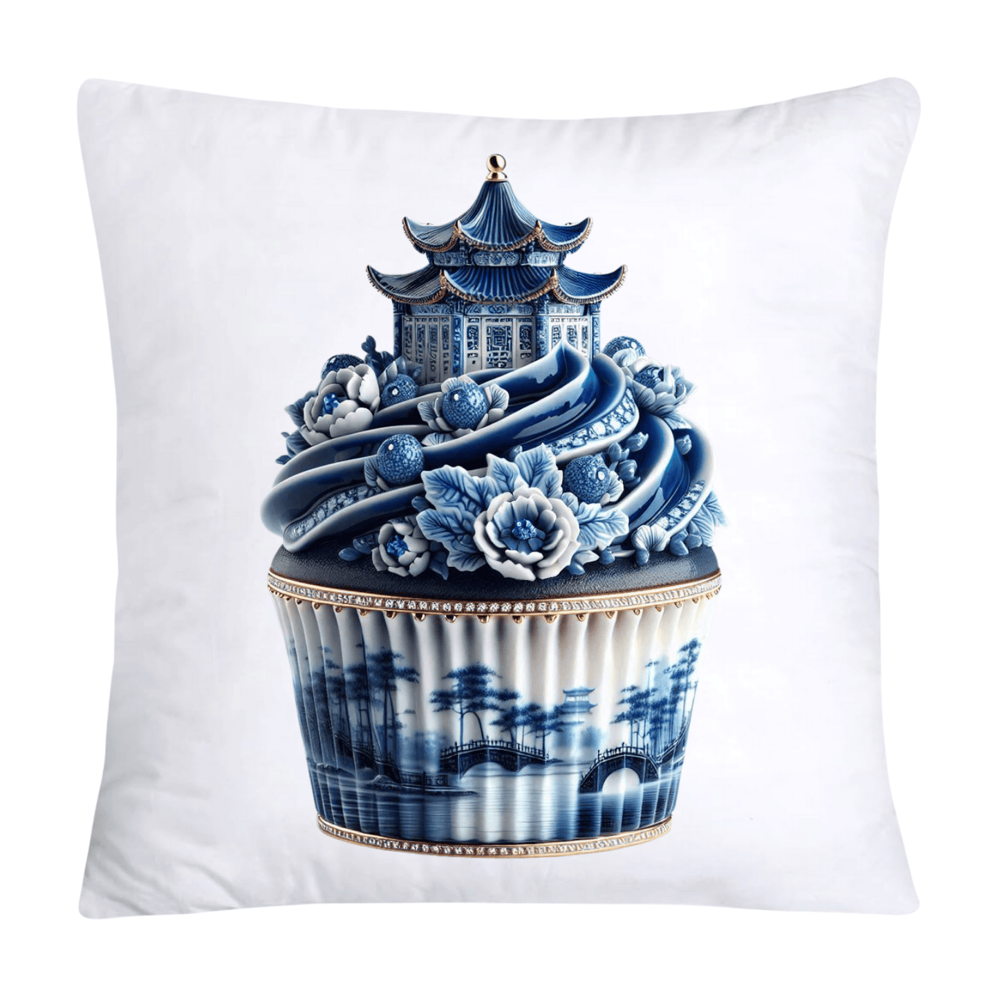 Blue Willow Chinoiserie Cupcake Throw Pillow Covers-62