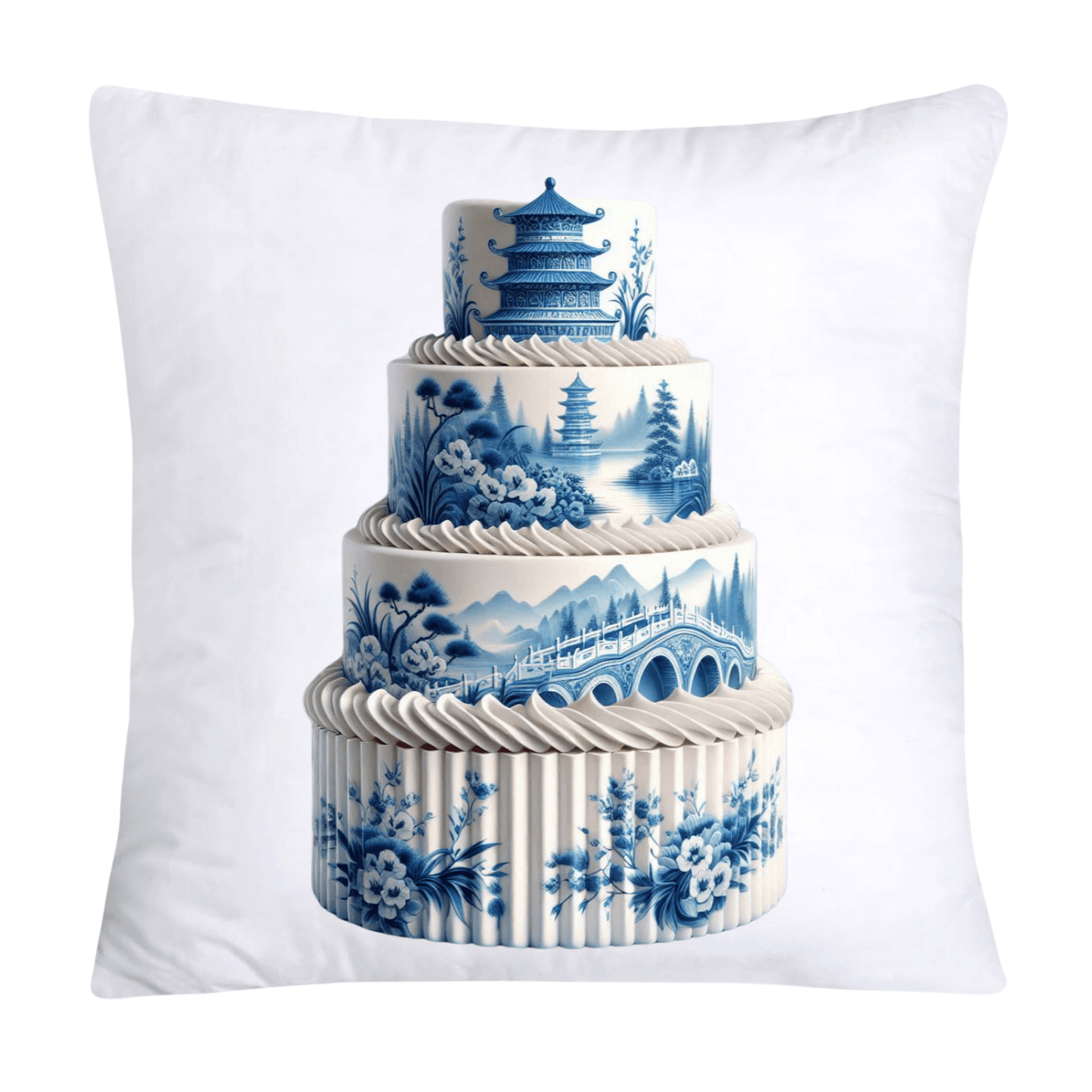 Blue Willow Sweet Cake 18x18 Pillow Covers-4866