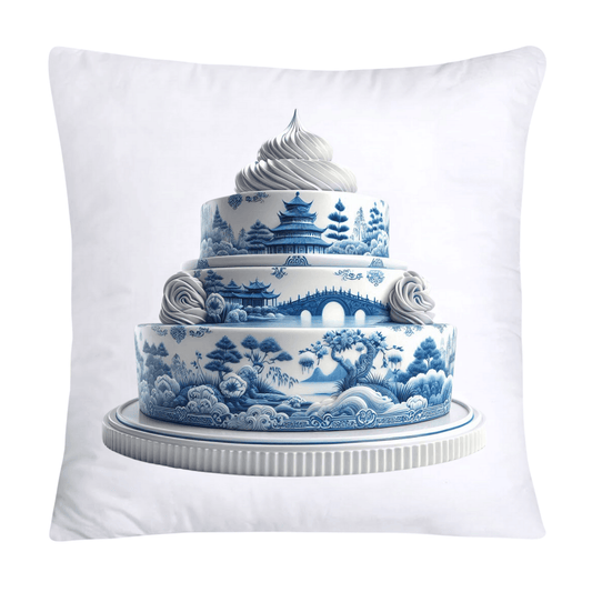Blue Willow Sweet Cake 18x18 Pillow Covers-4867