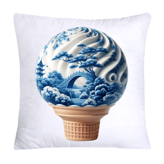 Blue Willow Cute Ice Cream Cone Throw Pillow Covers-6085