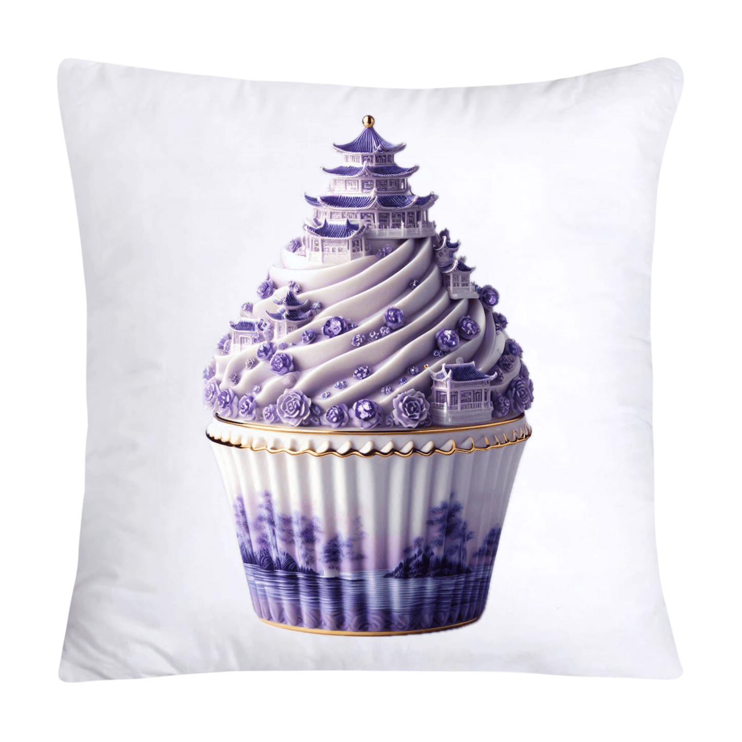 18x18 Purple Willow Whimsical Cupcake Pillow Covers-541