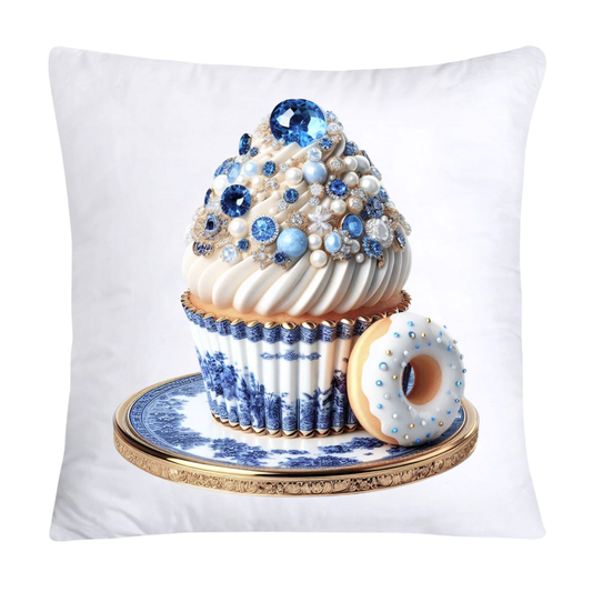 Blue Willow Chinoiserie Cupcake Throw Pillow Covers 18X18-3495