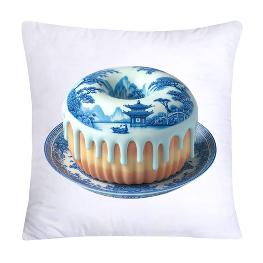 Blue Willow Whimsical Donut Throw Pillow Covers 18X18-1036