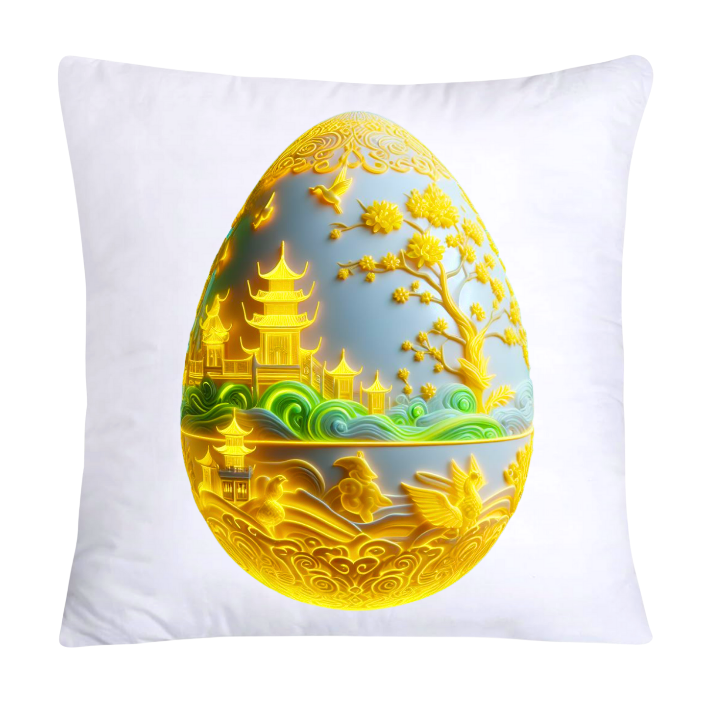 Yellow Willow Chinoiserie Whimsical Cupcake Pillow Covers- 1009