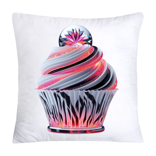 Cupcake Pillow Covers-Handblown Glass Inspired Art Images 18x18-1151