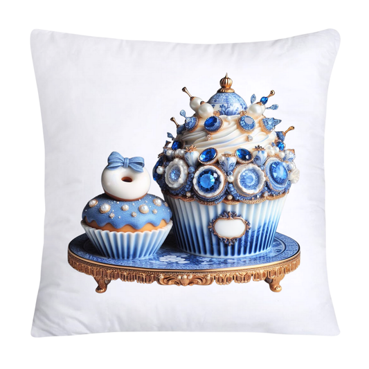Blue Willow Chinoiserie Cupcake Throw Pillow Covers 18X18-3497