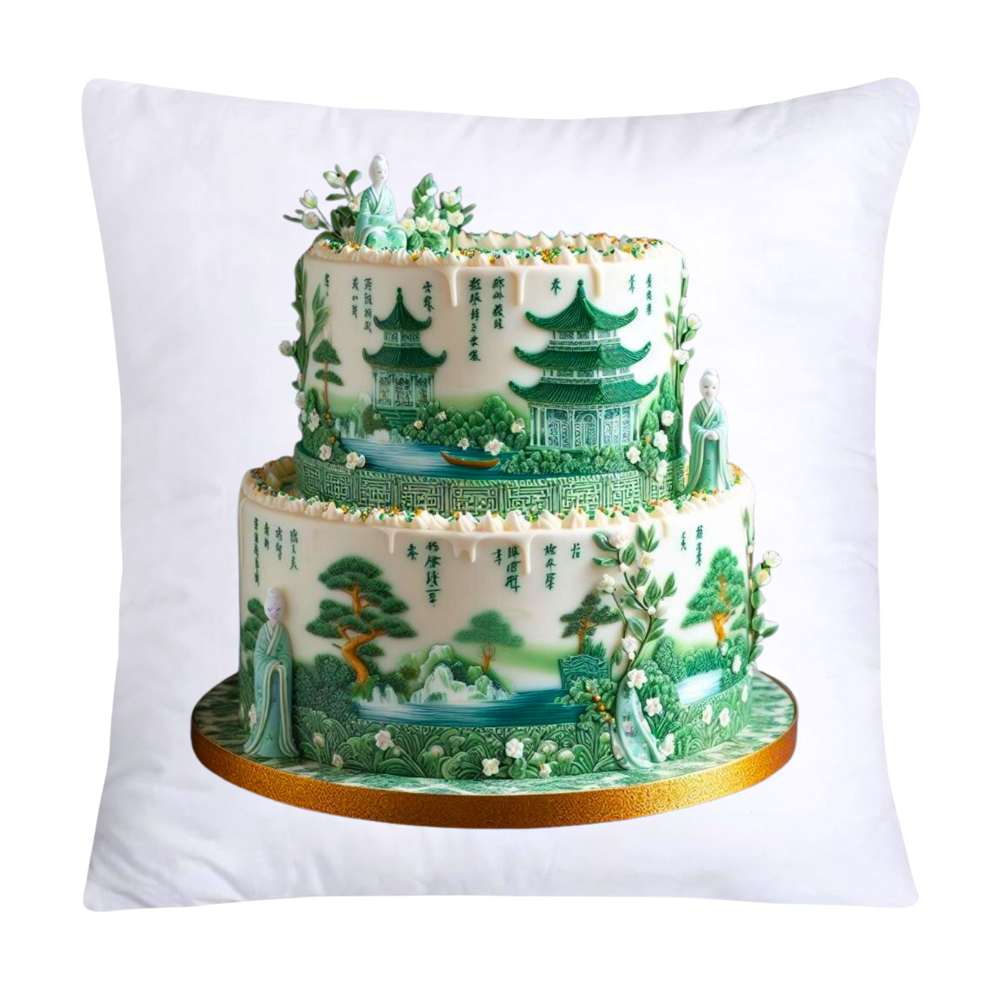 Green Willow Stunning Cake Throw Pillow Covers-6086