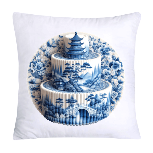 Blue Willow Sweet Cake 18x18 Pillow Covers-4886