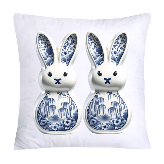 Blue Willow Easter Bunny/Peeps Pillow Covers-18x18-1583