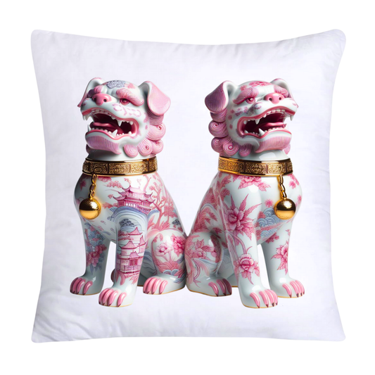 Pink Willow Classic Chinoiserie Foo Dogs 18x18 Pillow Covers-1011