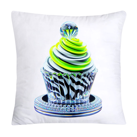Cupcake Pillow Covers-Handblown Glass Inspired Art Images 18x18- 1168