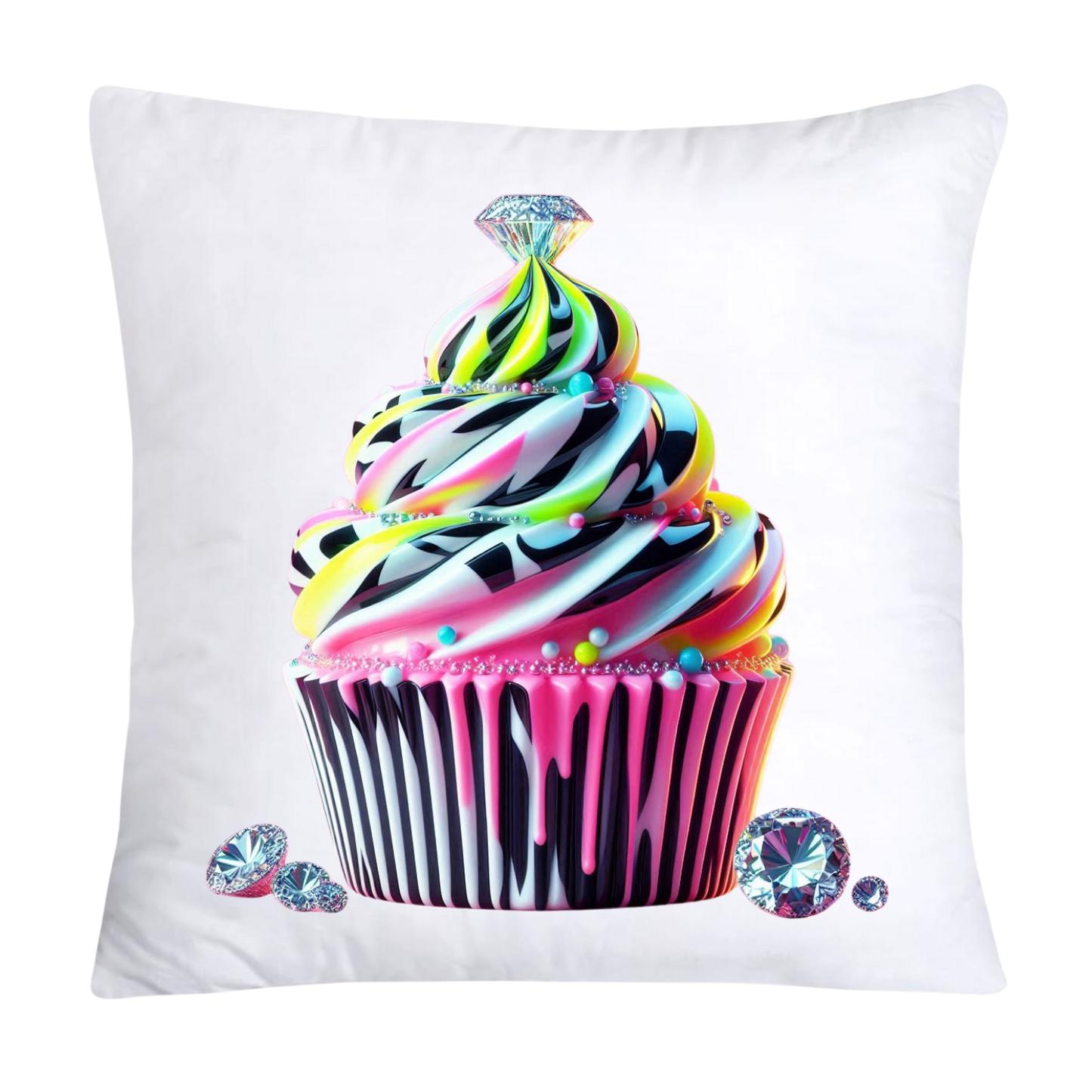 Cupcake Pillow Covers-Handblown Glass Inspired Art Images 18x18-1180