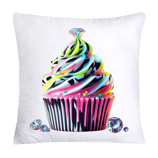 Cupcake Pillow Covers-Handblown Glass Inspired Art Images 18x18-1180