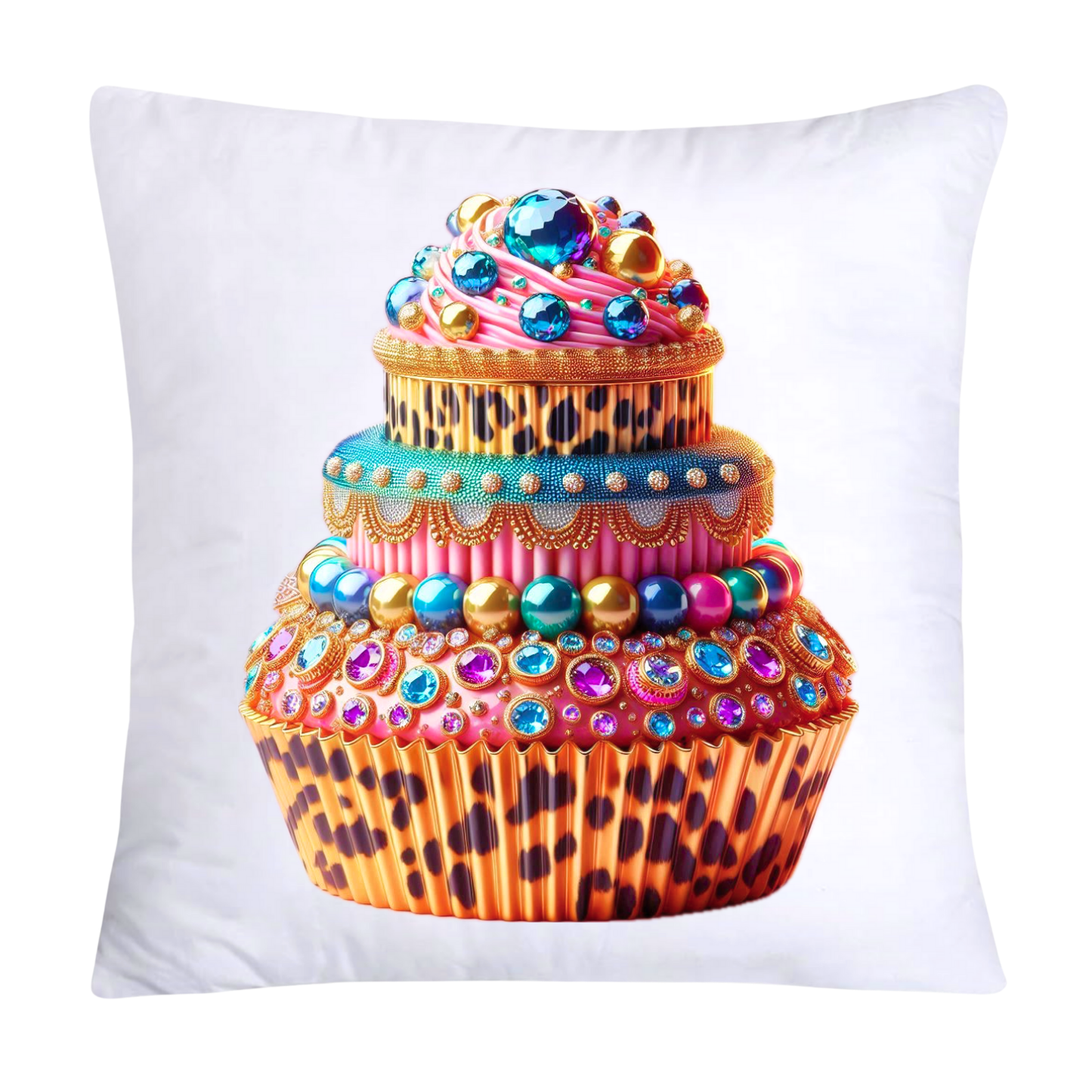 18x18 Wild Animal Print Cupcake Throw Pillow Covers-915
