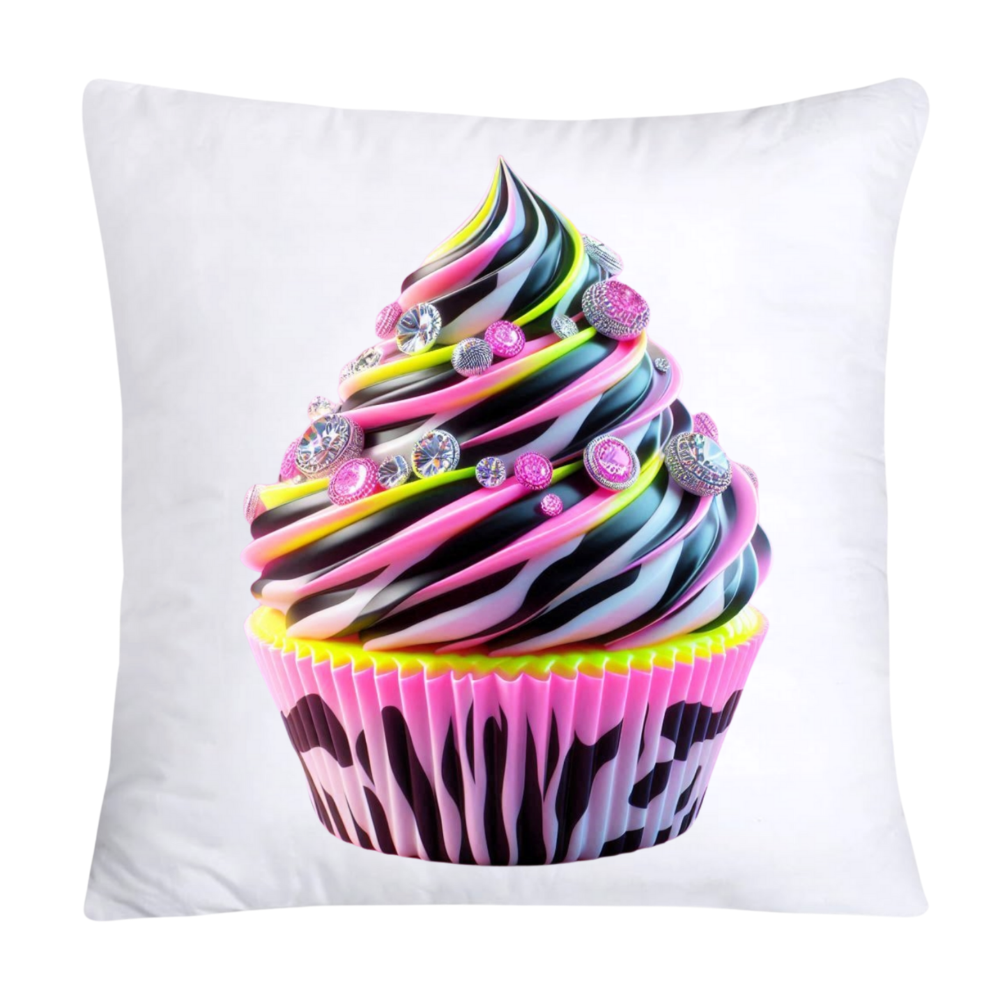 Cupcake Pillow Covers-Handblown Glass Inspired Art Images 18x18-1189