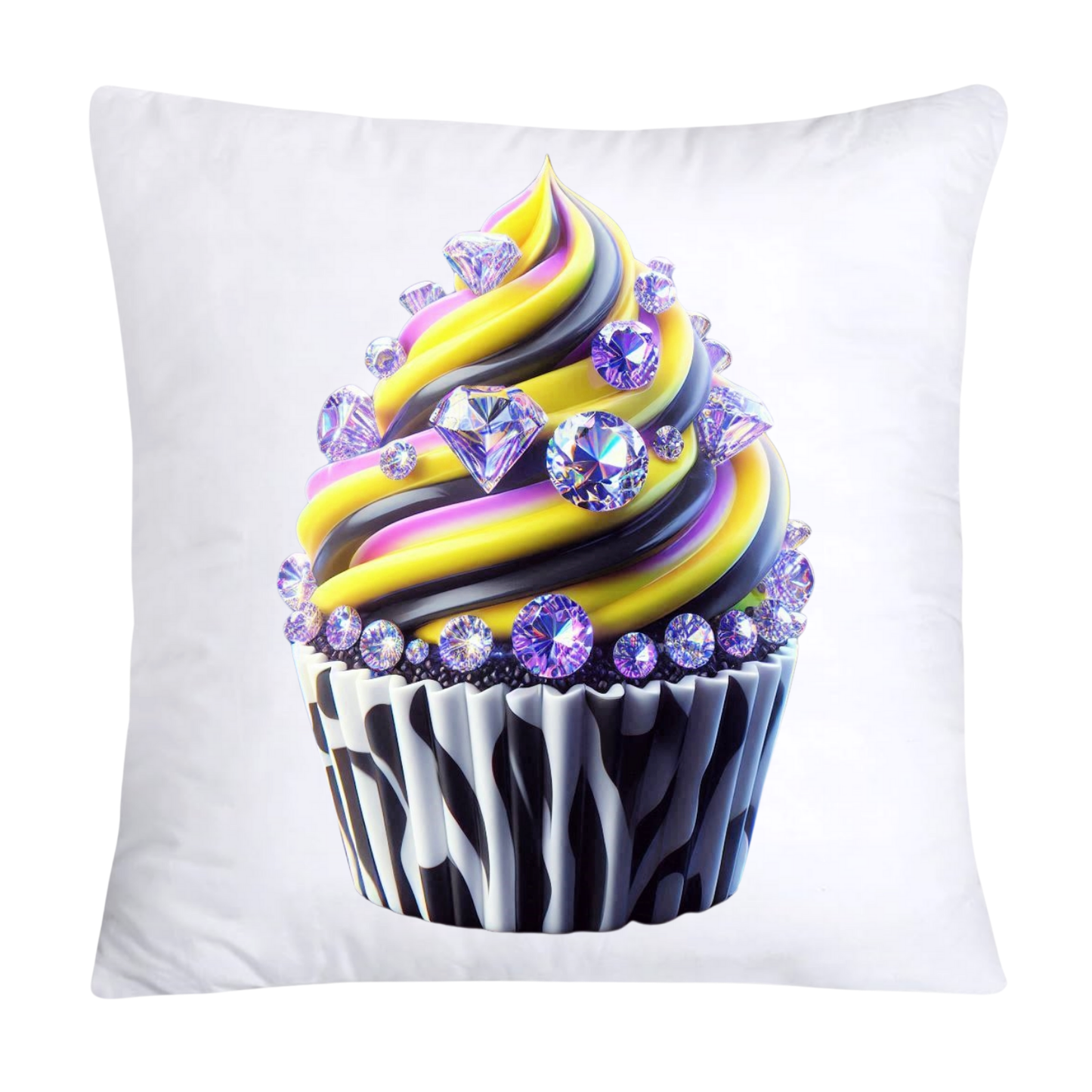 Cupcake Pillow Covers Handblown Glass Inspired Art Images 18x18-1457