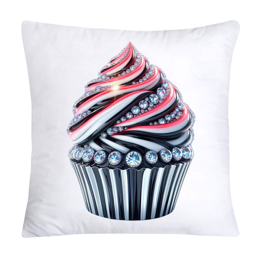 Cupcake Pillow Covers-Handblown Glass Inspired Art Images 18x18-1157