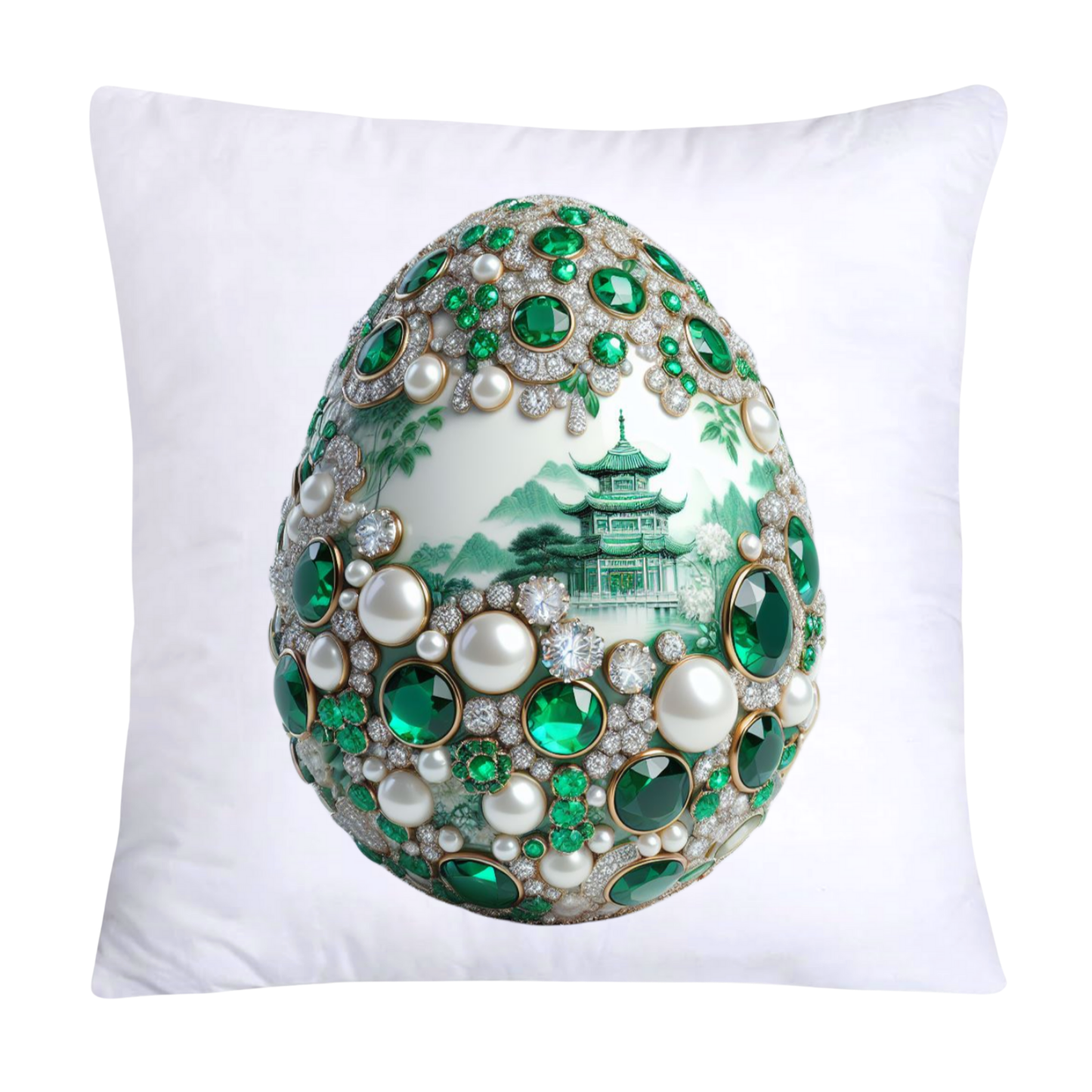 Green Willow Classic Egg 18x18 Pillow Covers-3085