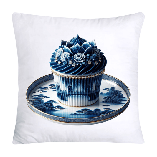 Blue Willow Chinoiserie Cupcake Throw Pillow Covers 18X18-195