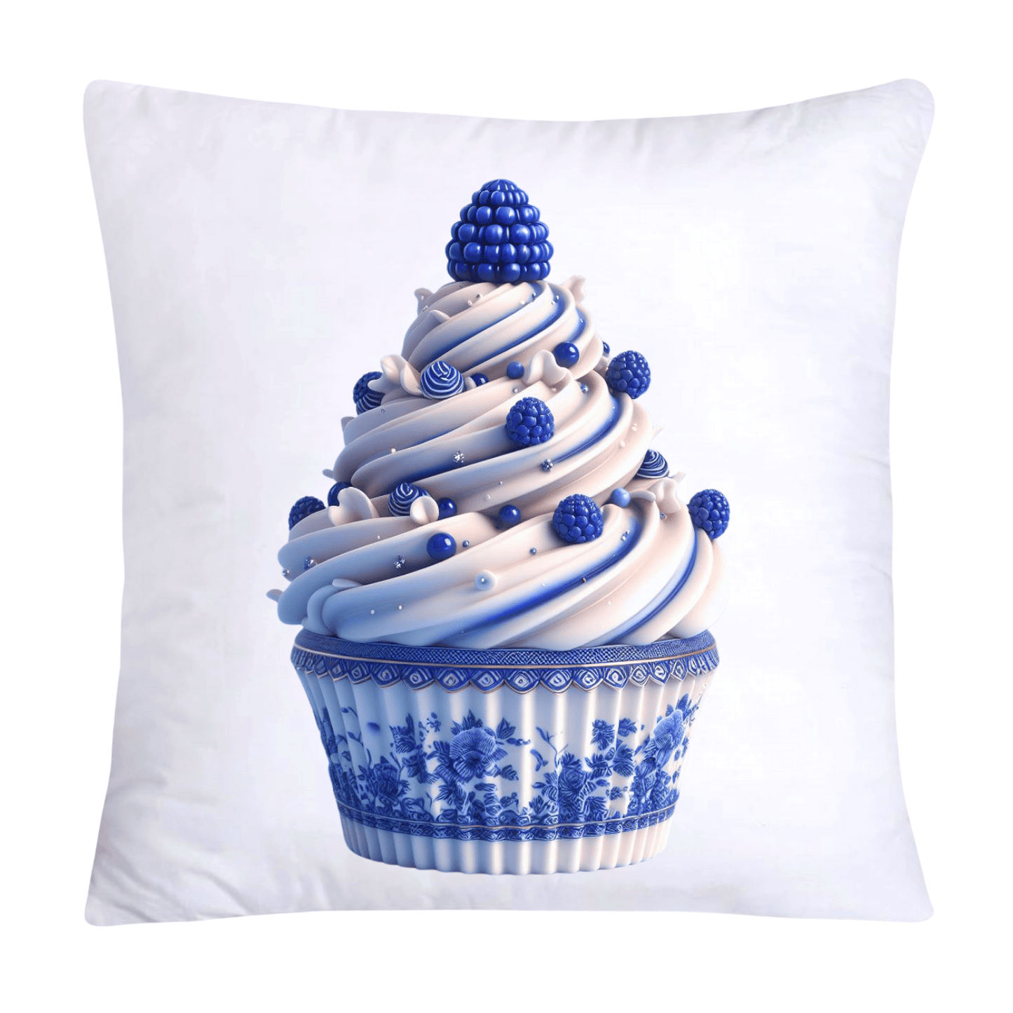 Blue Willow Chinoiserie Cupcake Throw Pillow Covers 18X18-313