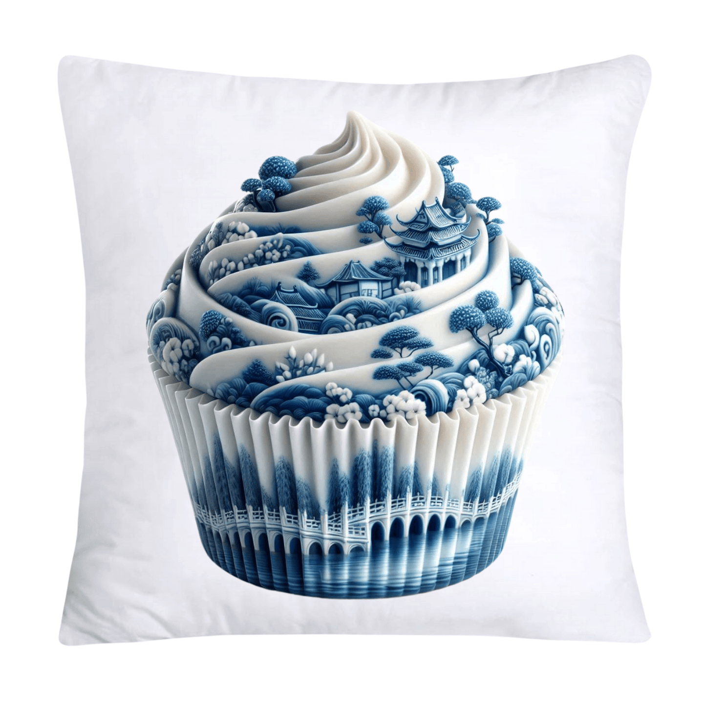 Blue Willow 18x18 Chinoiserie Cupcake Throw Pillow Covers-1540