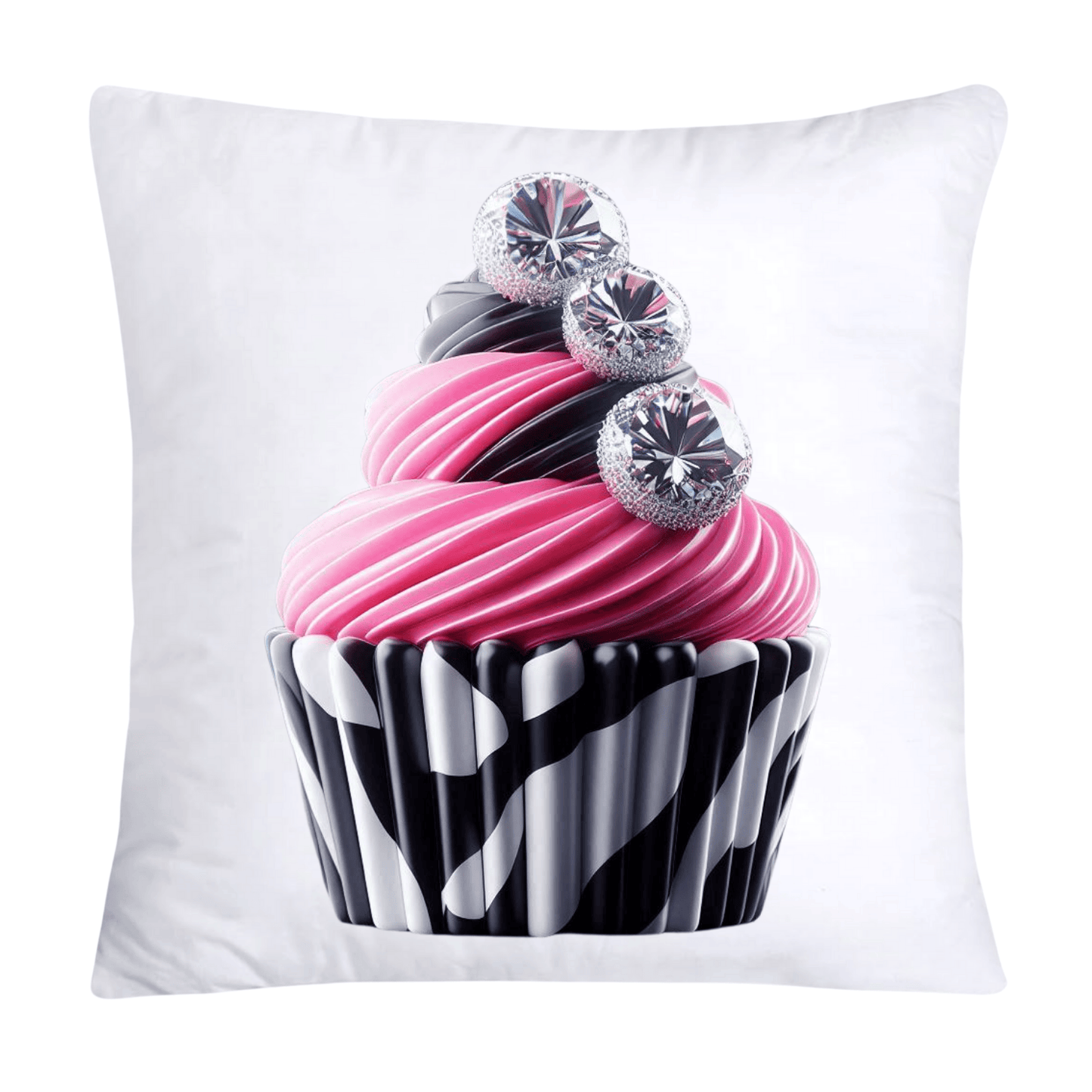 Wild Animal Print Zebra Cupcake Throw Pillow Covers 18x18-388