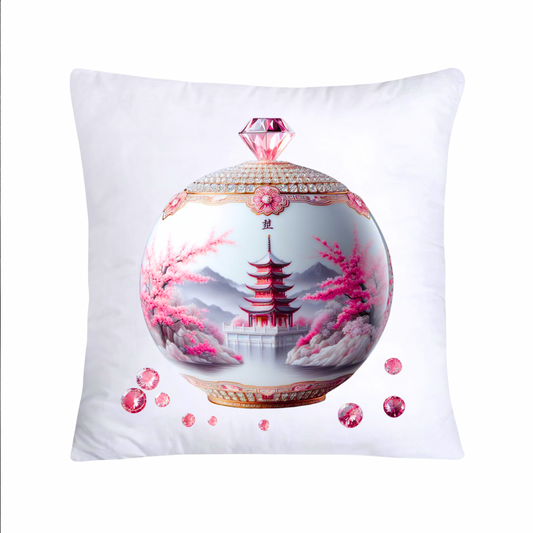 Pink and White Willow Chinoiserie Ginger Jar Pillow Covers-1837