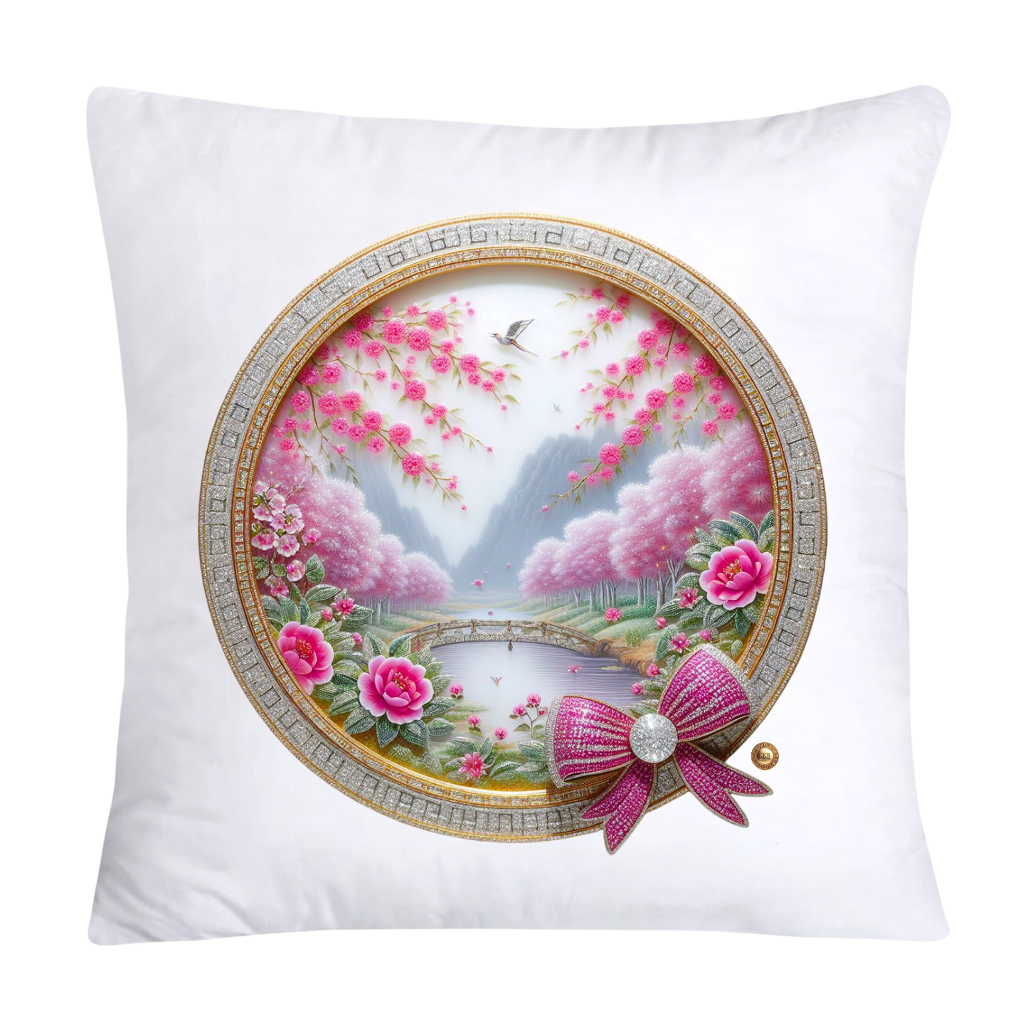 Pink Willow 18X18 Chinoiserie Plate Pillow Covers-66
